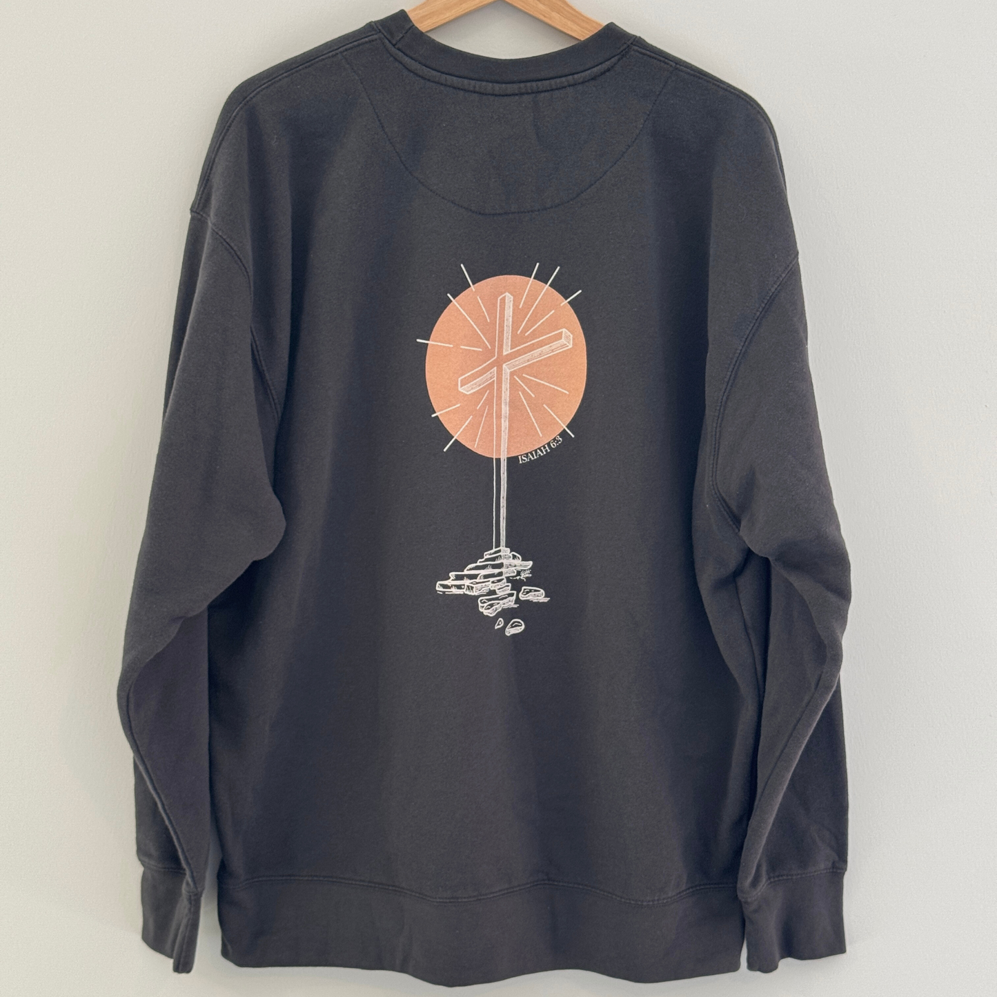 Isaiah 6:3 Bible Verse Embroidered Sweatshirt - Holy, Holy, Holy Christian Apparel