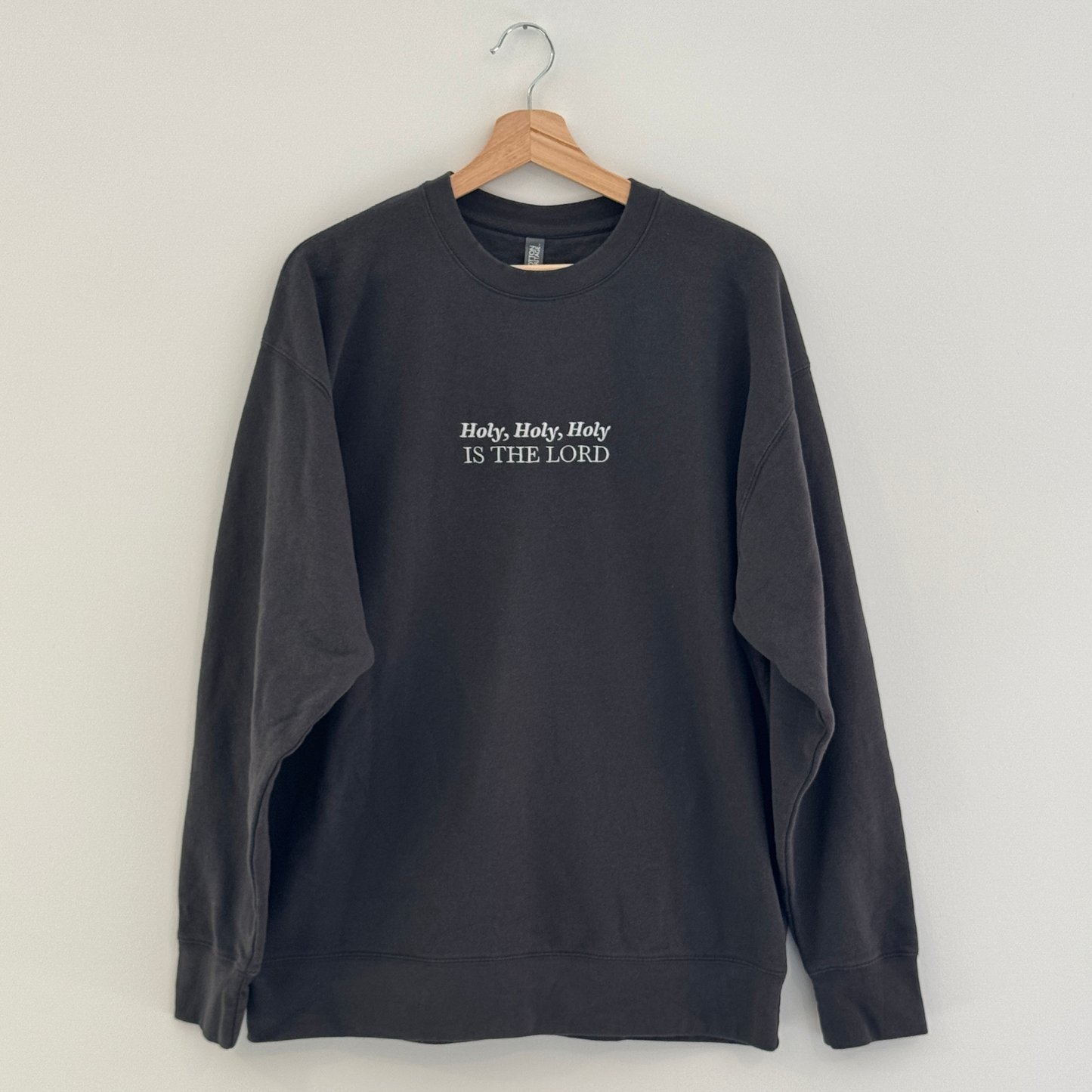 Isaiah 6:3 Bible Verse Embroidered Sweatshirt - Holy, Holy, Holy Christian Apparel