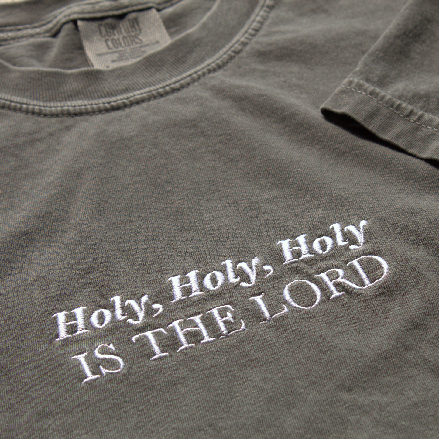 Isaiah 6:3 Bible Verse Embroidered T-Shirt - Holy, Holy, Holy Christian Apparel