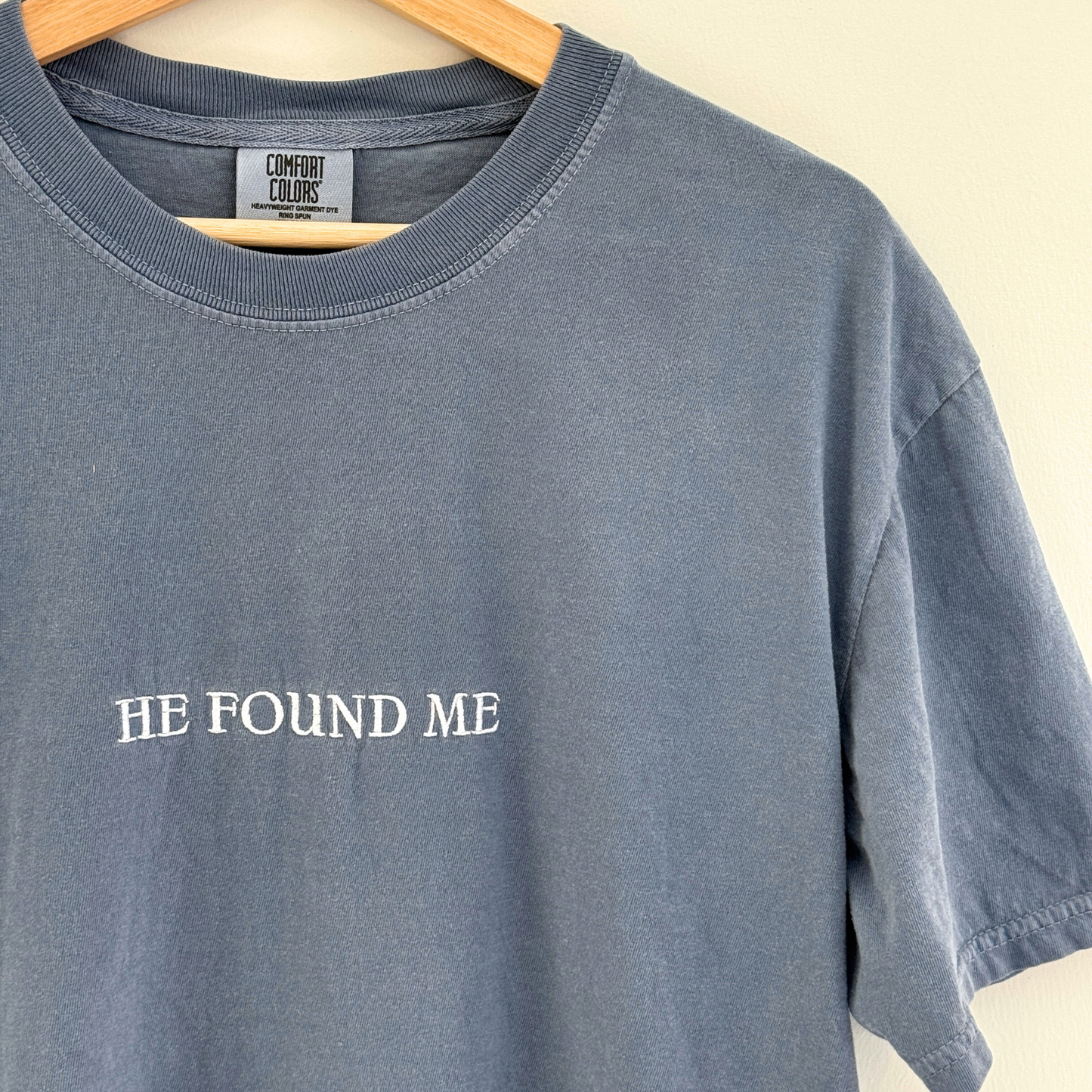 "He Found Me" Matthew 18:12 Lost Sheep Parable Faith-Based Embroidered T-Shirt