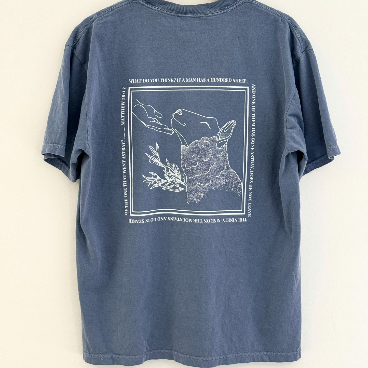 "He Found Me" Matthew 18:12 Lost Sheep Parable Faith-Based Embroidered T-Shirt