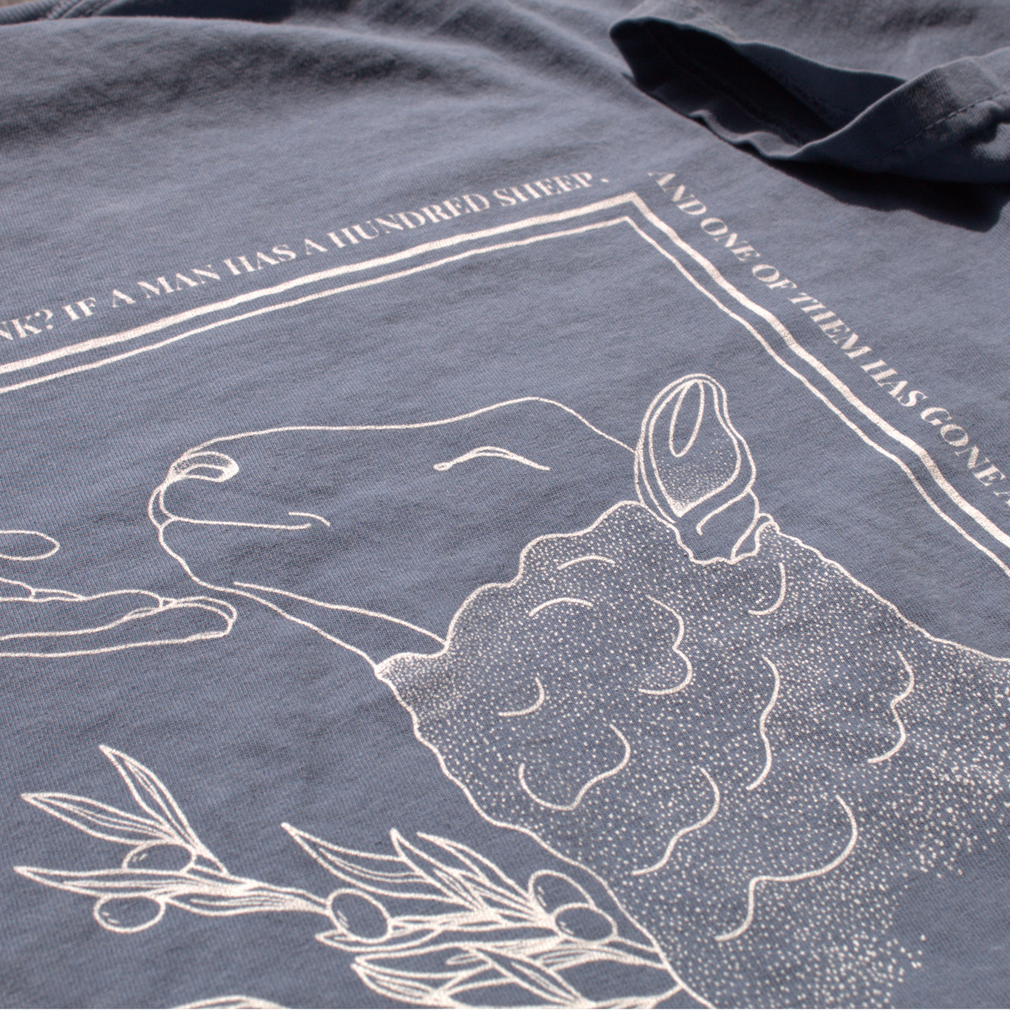 "He Found Me" Matthew 18:12 Lost Sheep Parable Faith-Based Embroidered T-Shirt