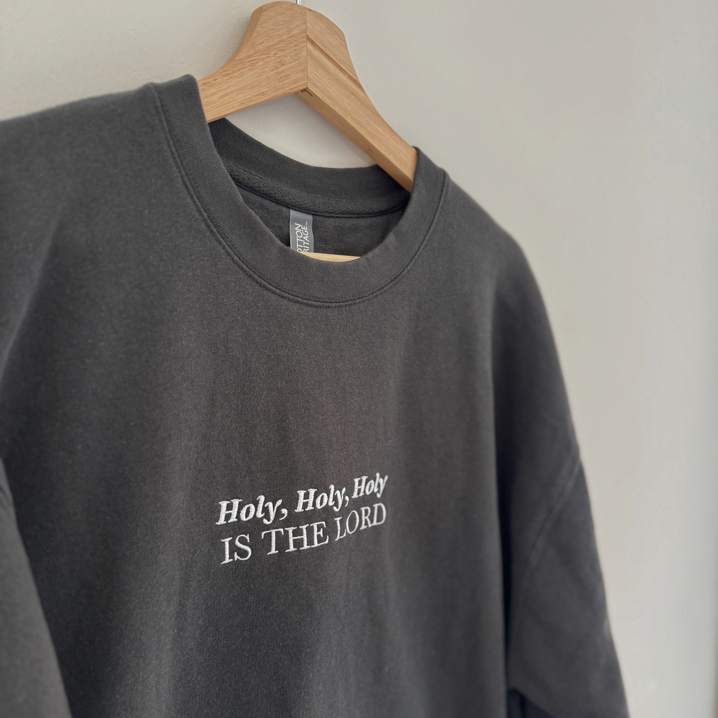 Isaiah 6:3 Bible Verse Embroidered Sweatshirt - Holy, Holy, Holy Christian Apparel