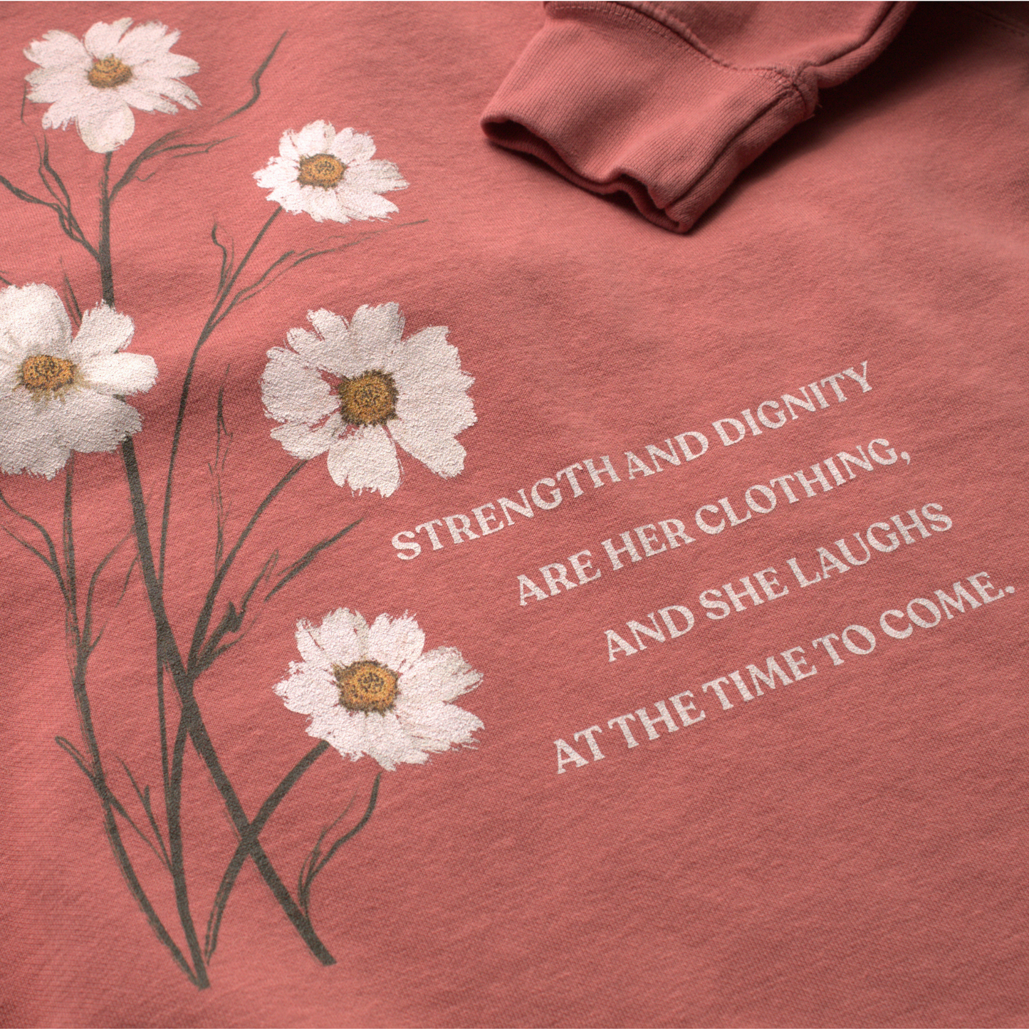Proverbs 31:25 Bible Verse Hoodie - She Is Clothed in Strength and Dignity
