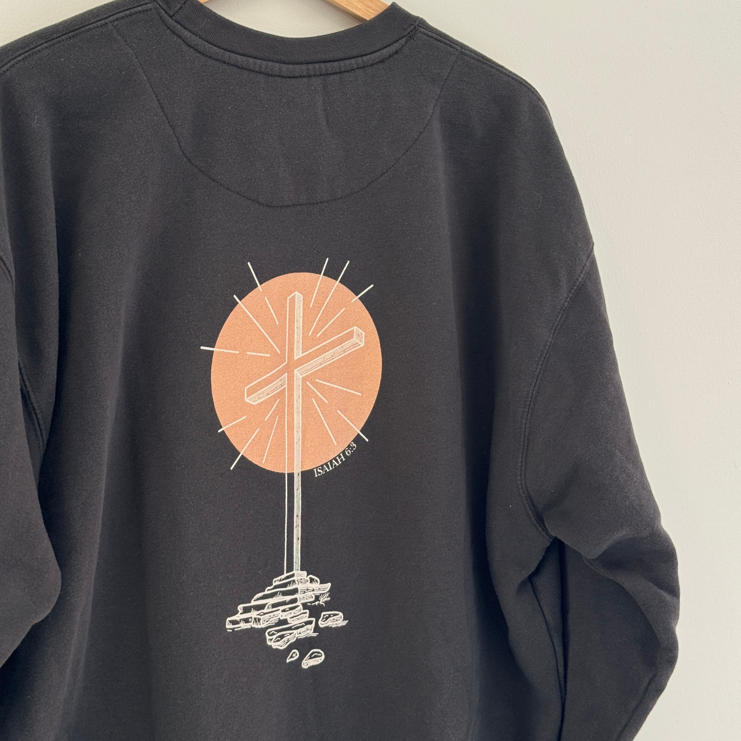 Isaiah 6:3 Bible Verse Embroidered Sweatshirt - Holy, Holy, Holy Christian Apparel