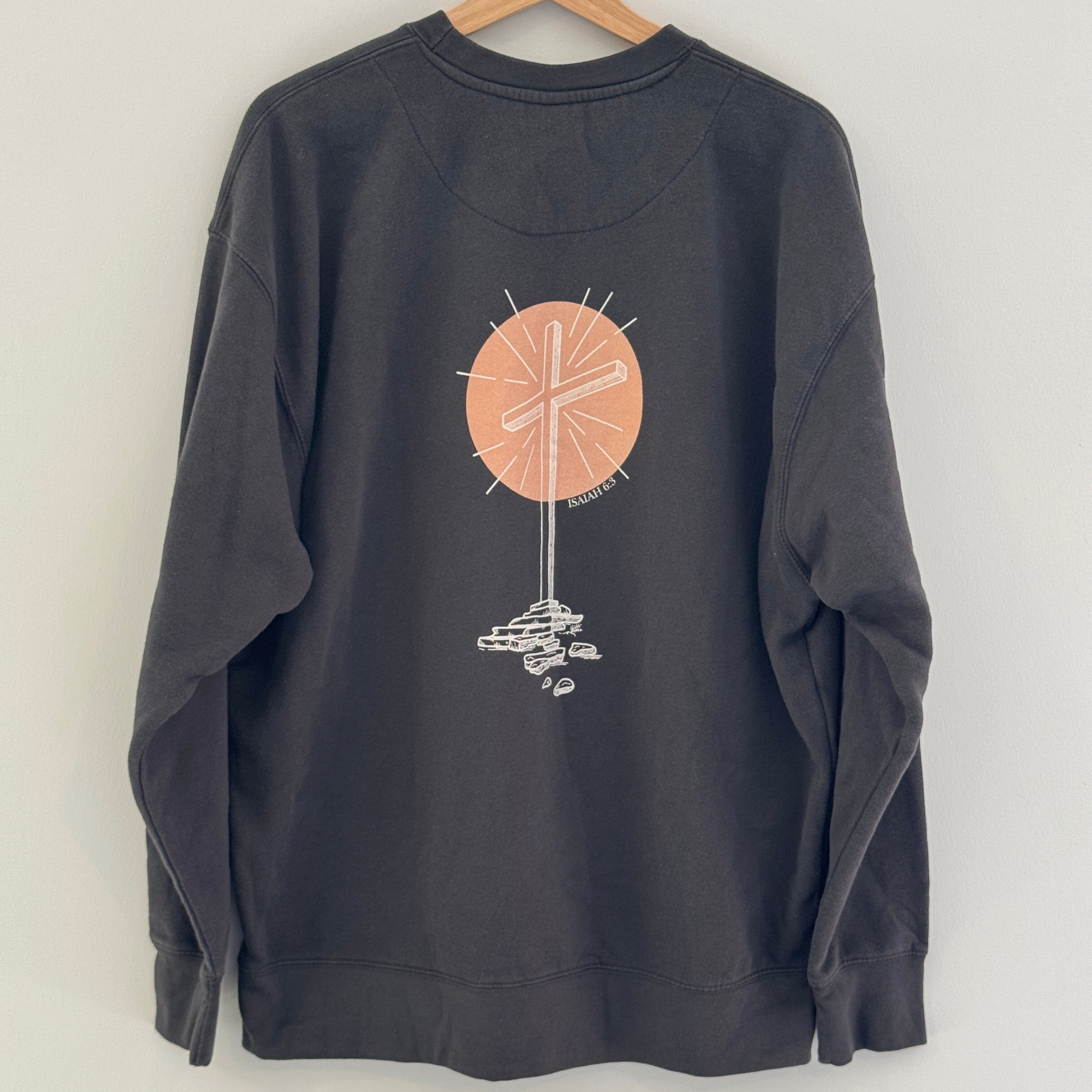 Isaiah 6:3 Bible Verse Embroidered Sweatshirt - Holy, Holy, Holy Christian Apparel