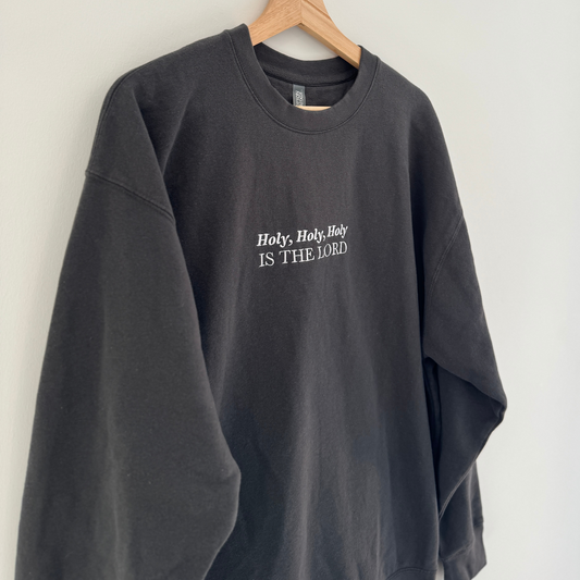 Isaiah 6:3 Bible Verse Embroidered Sweatshirt - Holy, Holy, Holy Christian Apparel