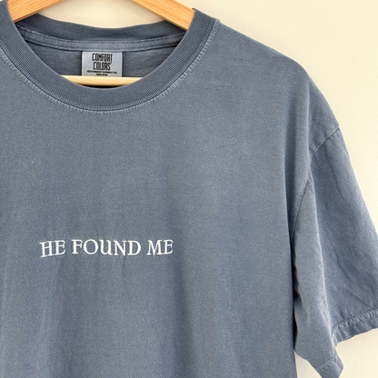 "He Found Me" Matthew 18:12 Lost Sheep Parable Faith-Based Embroidered T-Shirt